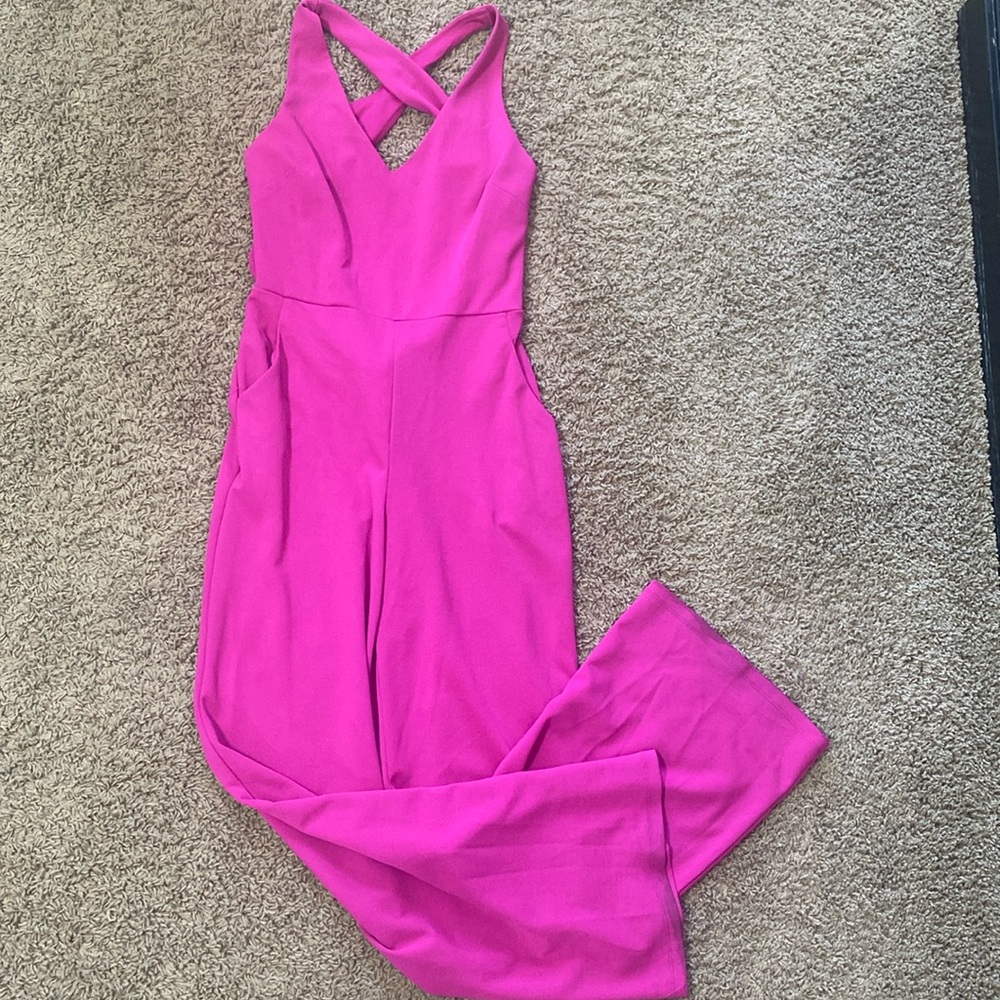 Hot pink wide leg jumper